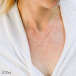1.0 CT East West Emerald Cut Moissanite Diamond Solitaire Pendant Necklace in Solid Gold 7