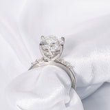 Stunning 3.5 CT Oval Shape Moissanite Engagement Ring with Cluster Design 3