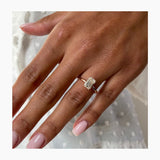 Classic 1.0 CT Emerald Moissanite Engagement Ring with Hidden Halo Design 5