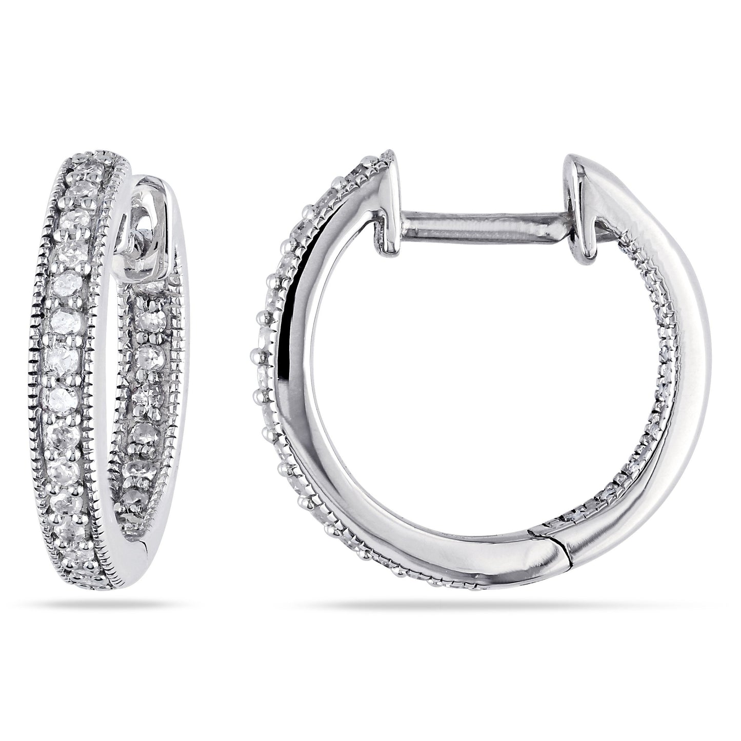 Round Cut Cubic Zirconia in 925 Sterling Silver Earrings 6