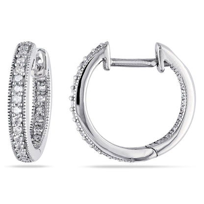 Round Cut Cubic Zirconia in 925 Sterling Silver Earrings 6
