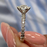 Classic 1.50 CT Round Moissanite Engagement Ring with Pave Design 6
