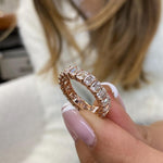 Stunning 3.98 CT Emerald Moissanite Stones Full Eternity Wedding Bands 8
