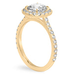 Stunning 1.0- 2.0 CT Cushion Moissanite Engagement Ring with Halo & Pave Design 3