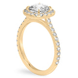 Stunning 1.0- 2.0 CT Cushion Moissanite Engagement Ring with Halo & Pave Design 3