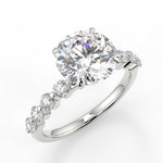 Stunning 2.0 CT Round Moissanite Engagement Ring with Pave Design 5