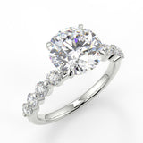 Stunning 2.0 CT Round Moissanite Engagement Ring with Pave Design 5