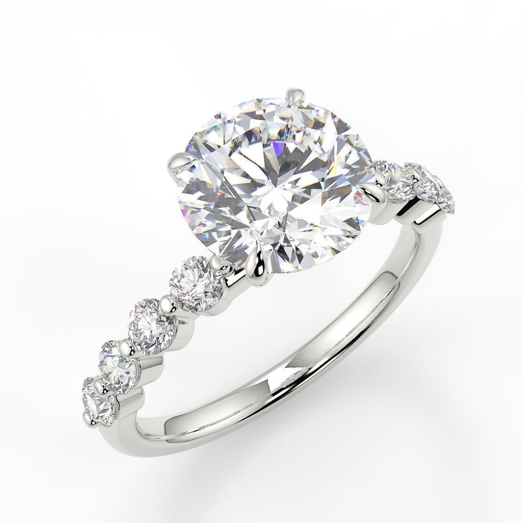 Stunning 2.0 CT Round Moissanite Engagement Ring with Pave Design 5