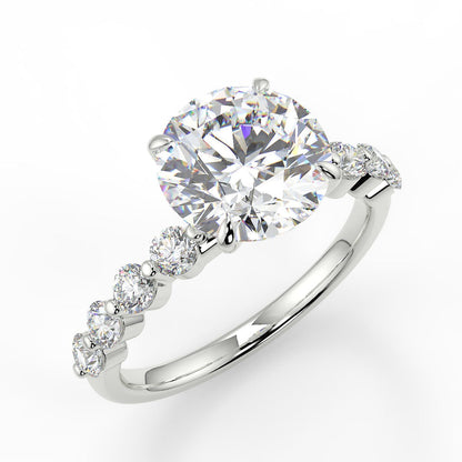 Stunning 2.0 CT Round Moissanite Engagement Ring with Pave Design 5