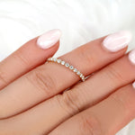 Stunning 0.38 TCW Round Moissanite Stones Half Eternity Wedding Bands 8