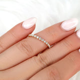 Stunning 0.38 TCW Round Moissanite Stones Half Eternity Wedding Bands 8