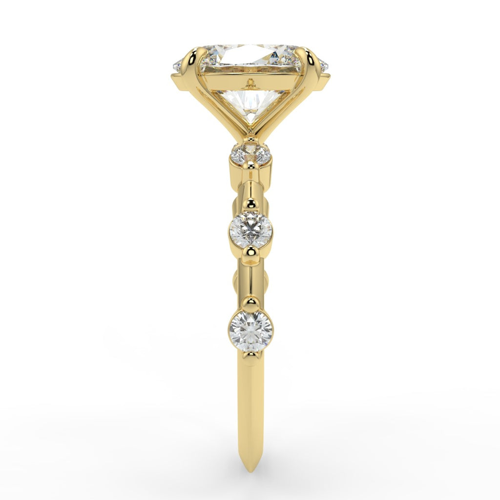 Stunning 2.11 CT Oval Moissanite Engagement Ring with Dainty Pave Design 3