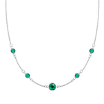 0.84 CT Round Emerald Lab Made Diamond-May Birthstone Dainty Necklace 5