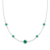 0.84 CT Round Emerald Lab Made Diamond-May Birthstone Dainty Necklace 5
