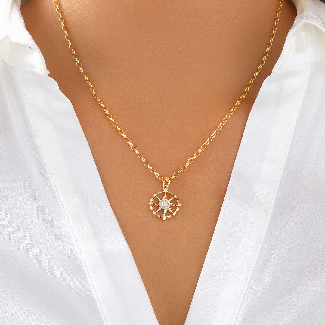 Round Cut Cubic Zirconia in 925 Sterling Silver Necklace 2