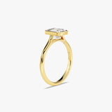 Stunning 1.0-2.0 CT Emerald Moissanite Engagement Ring with Bezel Design 2