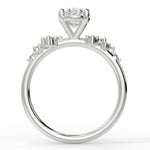 Stunning 1.42 CT Oval Moissanite Engagement Ring with Cluster Design 6