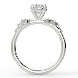 Stunning 1.42 CT Oval Moissanite Engagement Ring with Cluster Design 6