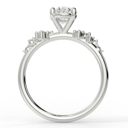 Stunning 1.42 CT Oval Moissanite Engagement Ring with Cluster Design 6