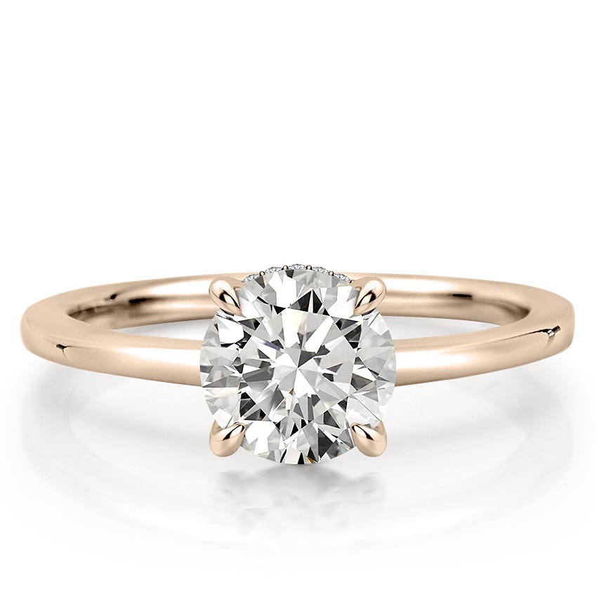 Stunning 1.0- 2.0 CT Round Moissanite Engagement Ring with Hidden Halo Design 5