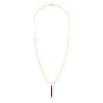 Baguette Ruby Lab Made Diamond- July Birthstone Bar Necklace 5