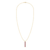 Baguette Ruby Lab Made Diamond- July Birthstone Bar Necklace 5