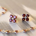 2.5 TCW Round Garnet Lab Made Diamond- January Birthstone Earrings 6