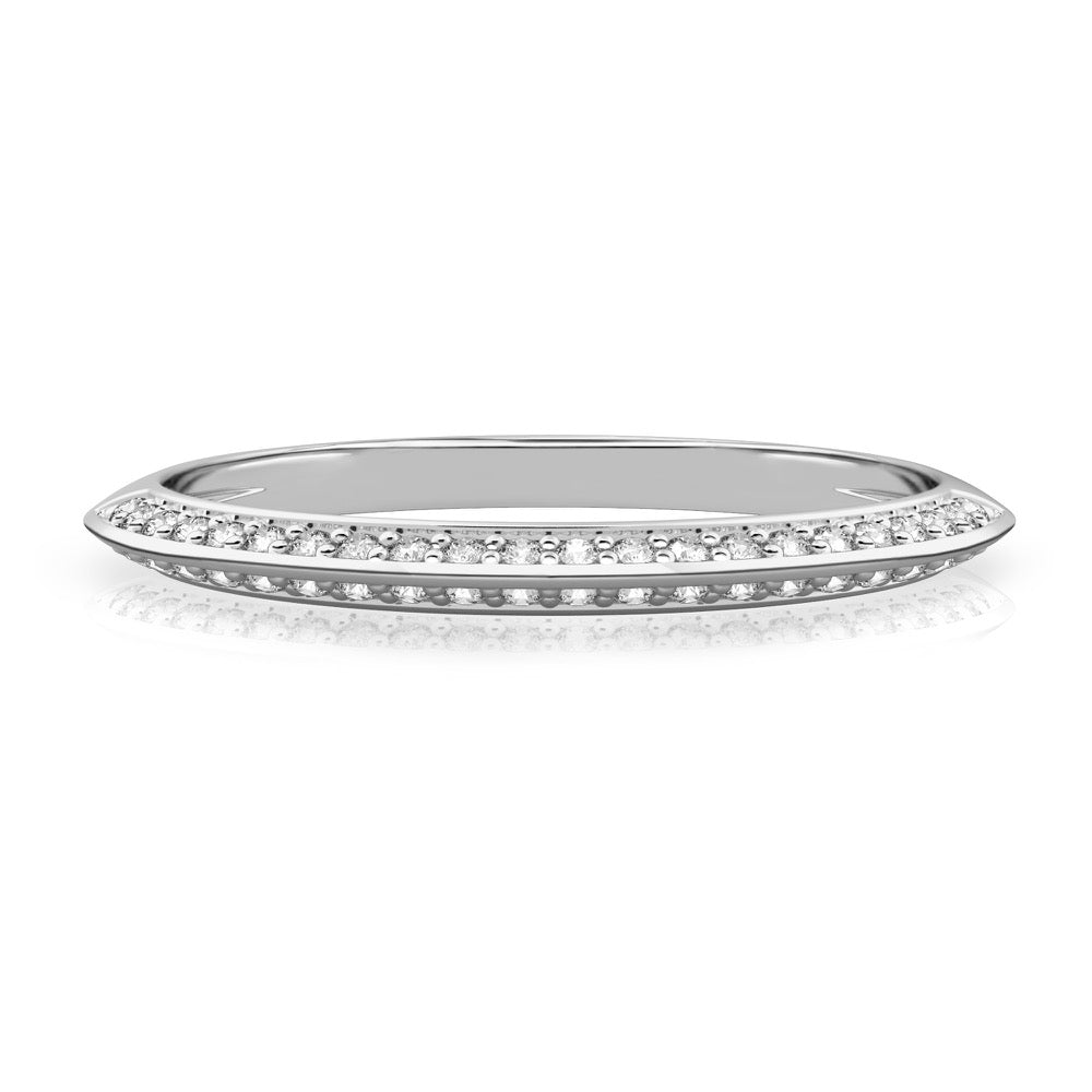 Stunning 0.20 TCW Round Moissanite Stones Two Rows Wedding Bands 1