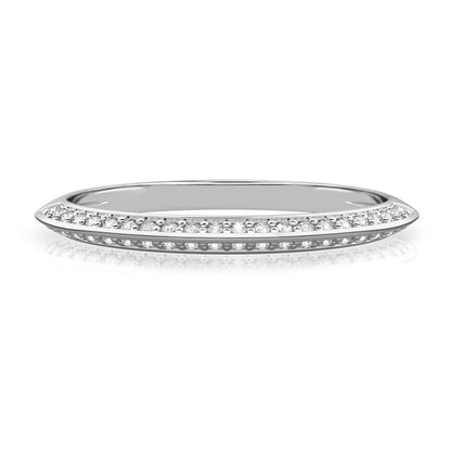 Stunning 0.20 TCW Round Moissanite Stones Two Rows Wedding Bands 1