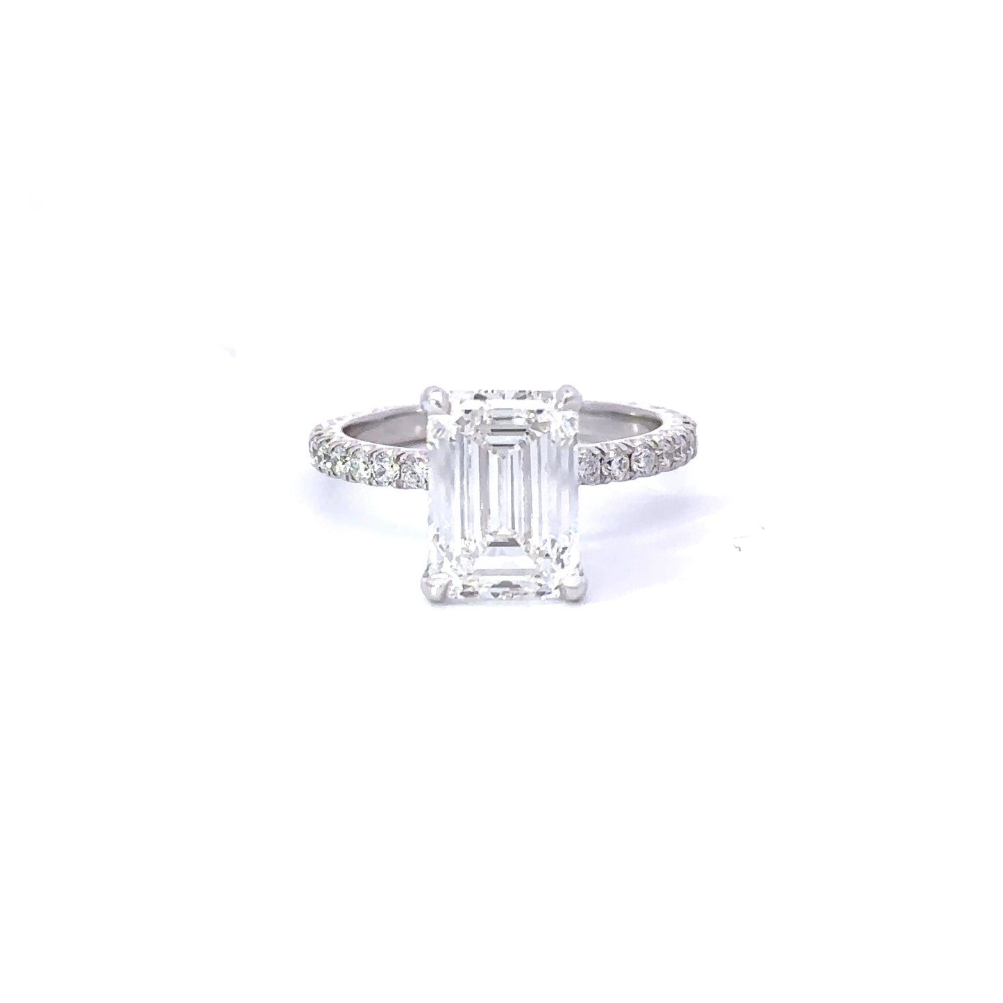 Stunning 3.0 CT Emerald Moissanite Engagement Ring with Hidden Halo Pave Design 1