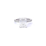 Stunning 3.0 CT Emerald Moissanite Engagement Ring with Hidden Halo Pave Design 1