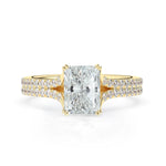 Stunning 2.0 CT Radiant Moissanite Engagement Ring with Split Shank Design 1