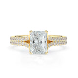Stunning 2.0 CT Radiant Moissanite Engagement Ring with Split Shank Design 1
