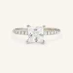 Stunning 1 CT Princess Moissanite Engagement Ring With Pave Design 3