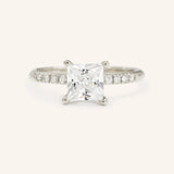 Stunning 1 CT Princess Moissanite Engagement Ring With Pave Design 3