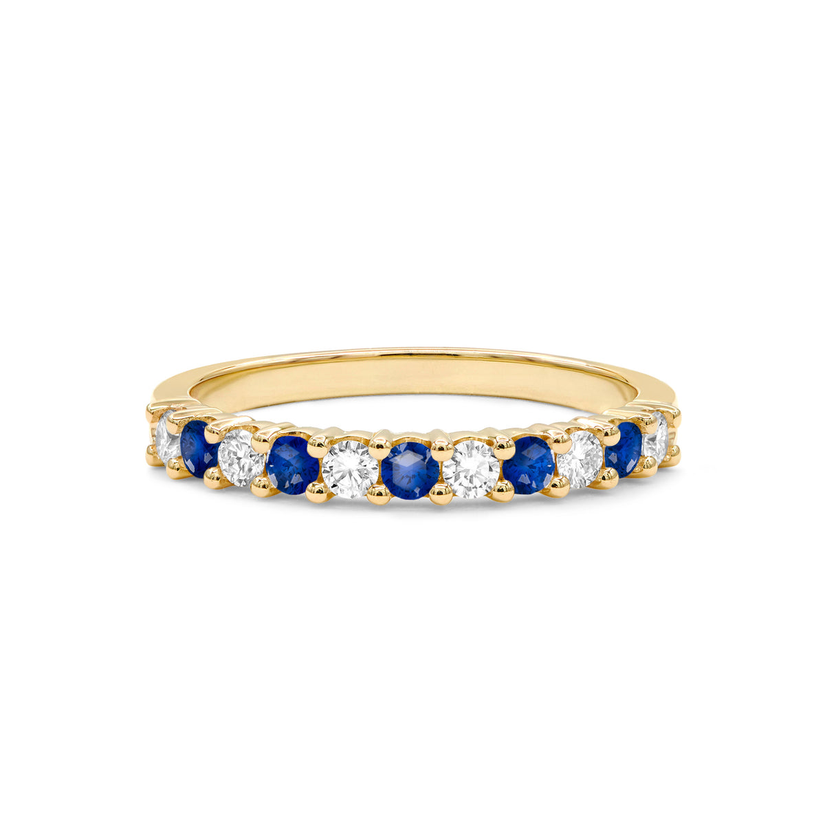 0.33 TCW Round Sapphire Lab Made Diamond- September Birthstone Wedding Band 5
