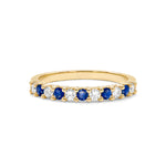 0.33 TCW Round Sapphire Lab Made Diamond- September Birthstone Wedding Band 5