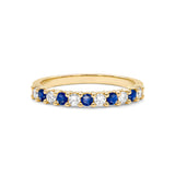 0.33 TCW Round Sapphire Lab Made Diamond- September Birthstone Wedding Band 5