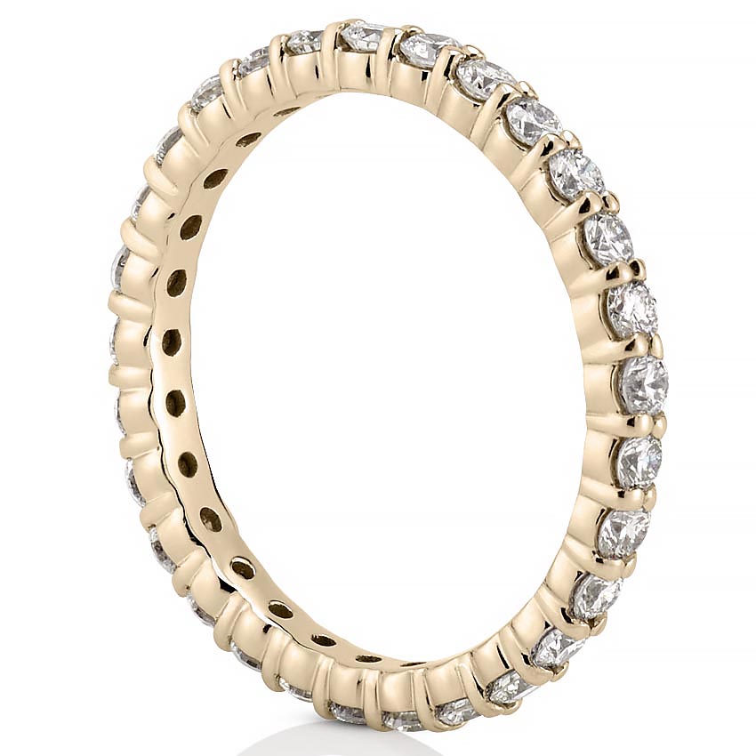 Stunning 1.0 CT Round Moissanite Stones Full Eternity Wedding Bands 2