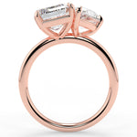 Stunning 3.88 TCW Emerald & Pear Moissanite Engagement Ring with Two Stone Design 9