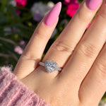 Stunning 1.5 CT Heart Moissanite Engagement Ring with Pave & Halo Design 4