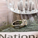 Stunning 3.0 CT Oval Moissanite Engagement Ring with 3 Stones Design 4