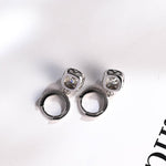 1.0 TCW Round Cut Moissanite Halo Drop Earrings in Gold 3