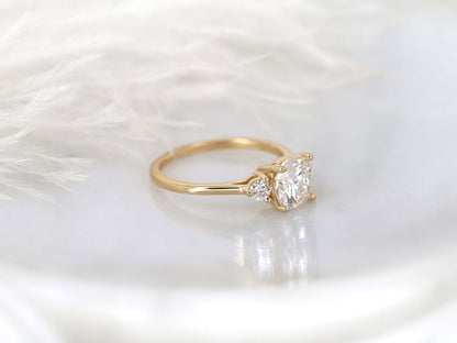 Stunning 1.70 CT Cushion Moissanite Engagement Ring with Three Stone Design 3