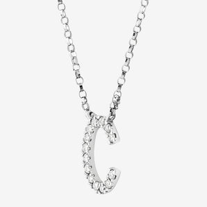 Round Cut Cubic Zirconia in 925 Sterling Silver Necklace