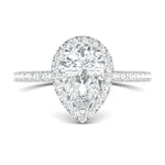 Stunning 0.4 CT Pear Moissanite Stones Pave & Halo Wedding Bands 1
