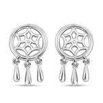 Round Cut Cubic Zirconia in 925 Sterling Silver Earrings 1