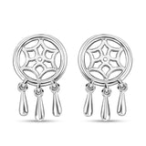 Round Cut Cubic Zirconia in 925 Sterling Silver Earrings 1