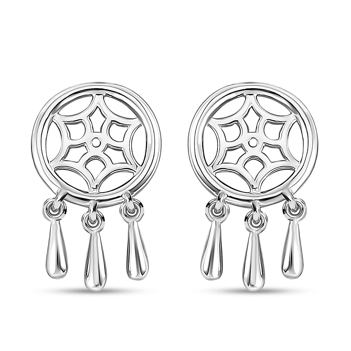 Round Cut Cubic Zirconia in 925 Sterling Silver Earrings 1