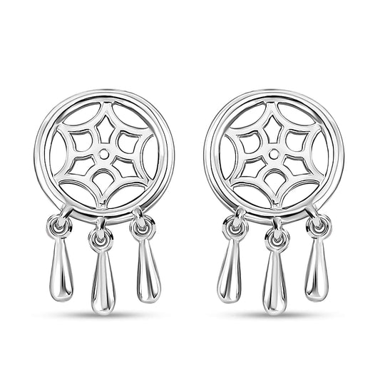 Round Cut Cubic Zirconia in 925 Sterling Silver Earrings 1